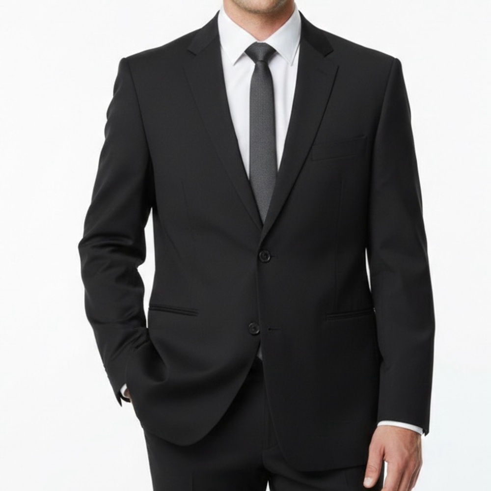 Joseph and Feiss Classic Fit Black Wool Blend Blazer from Moores Mens Size 46R